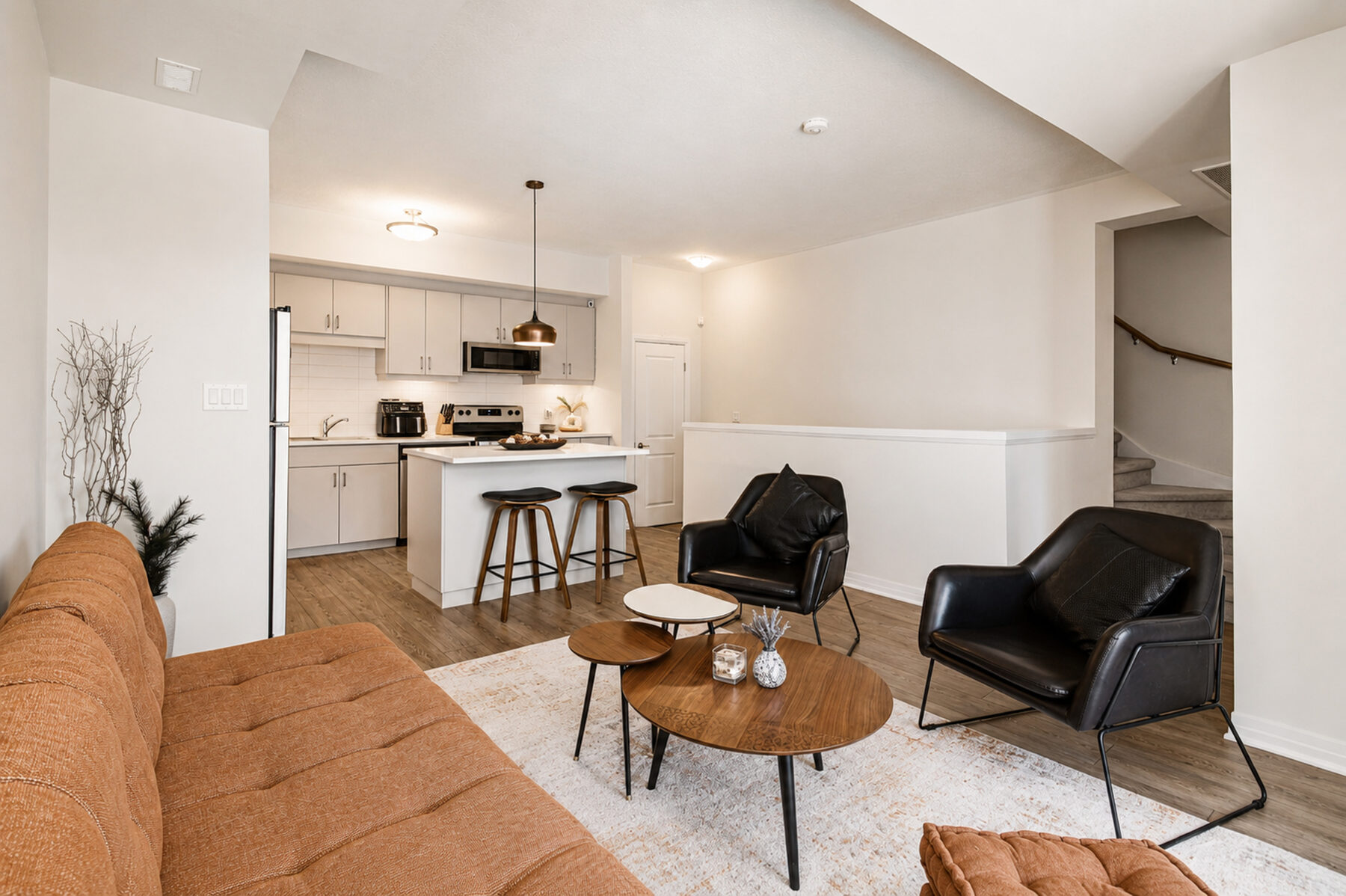 Open-concept living and kitchen, the kind of space a 3D tour shows best