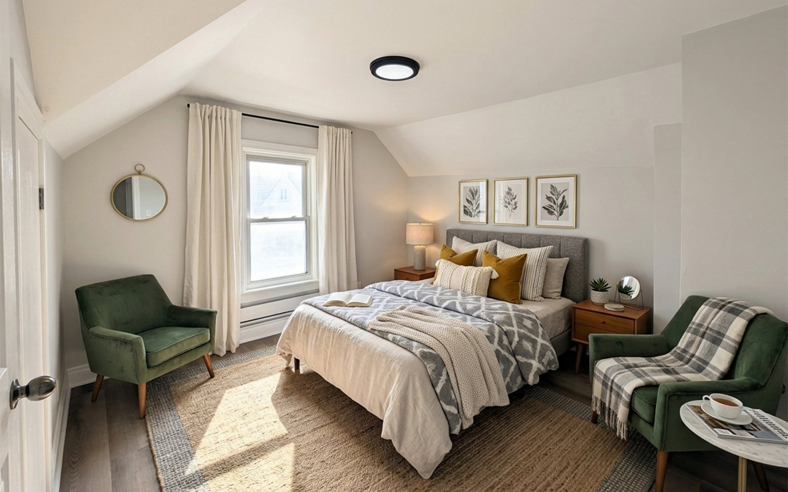 Same room after virtual staging with furniture added