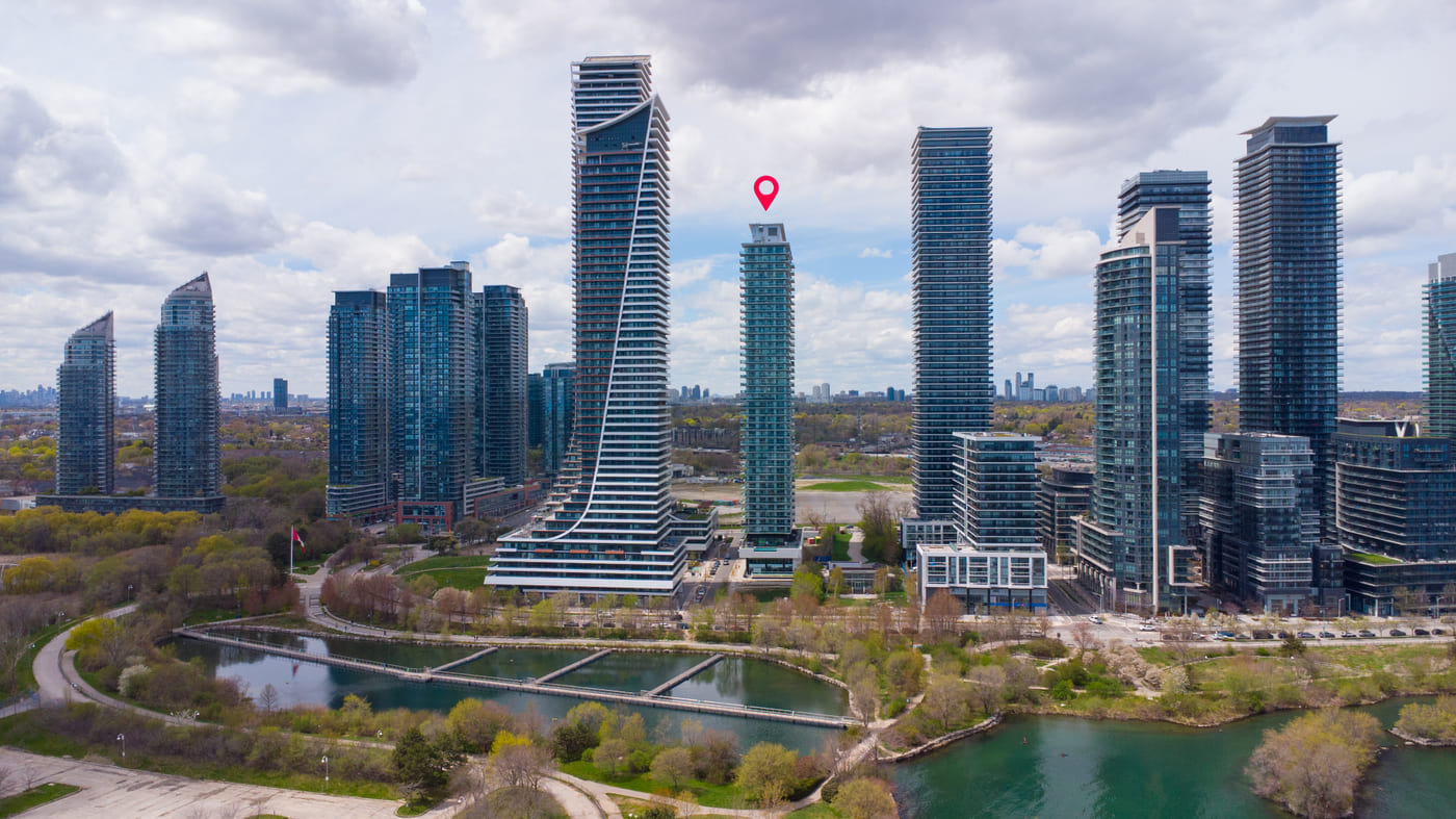 Drone aerial photo of a Etobicoke listing
